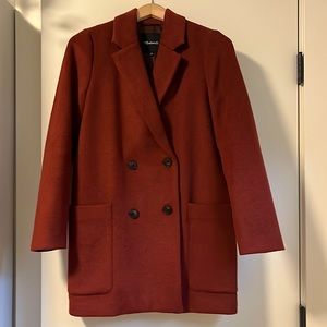 Double breasted wool-cashmere blend coat